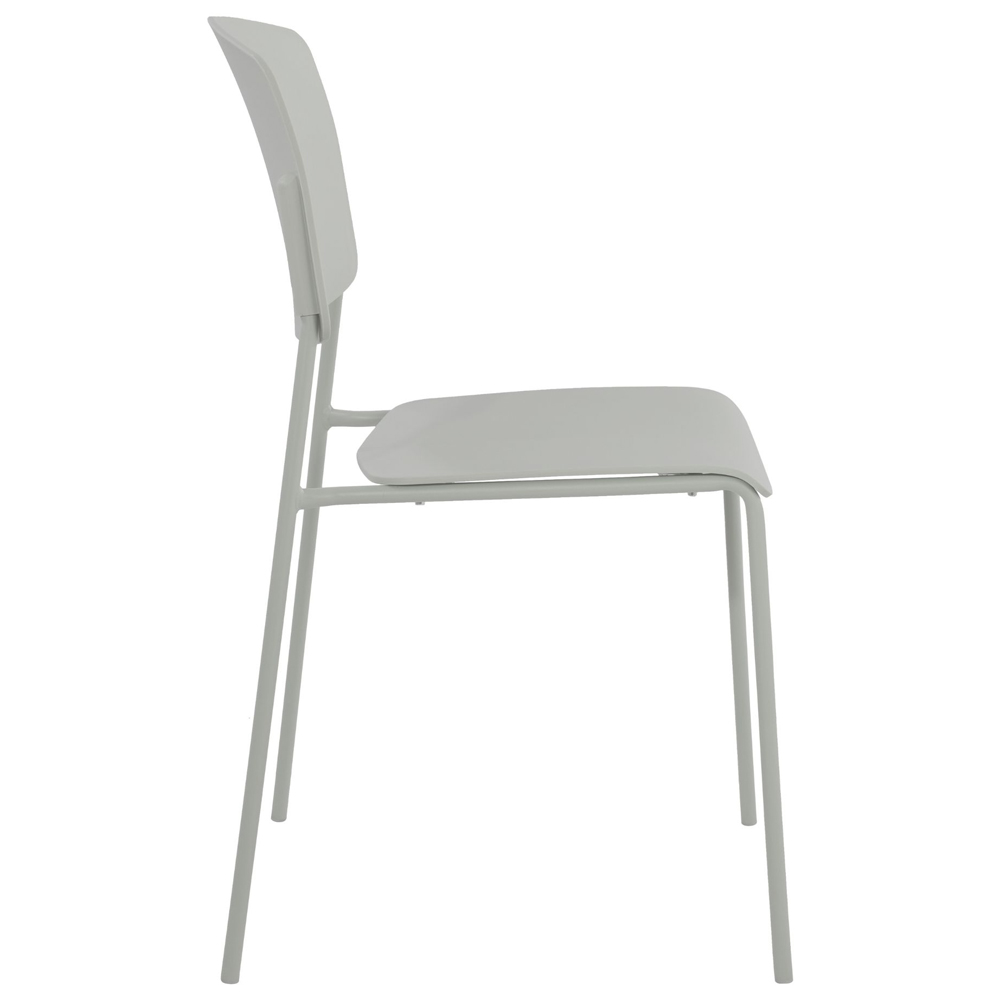 Arta Grey Straight Plastic Dining Chairs - Pair