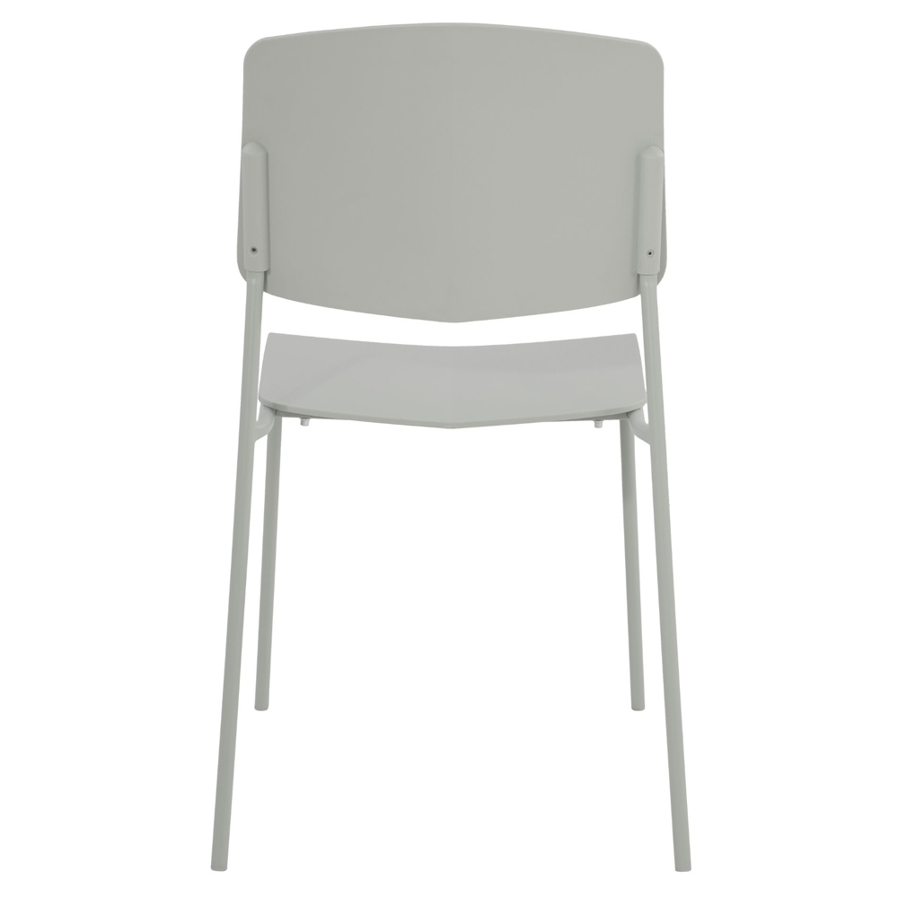 Arta Grey Straight Plastic Dining Chairs - Pair