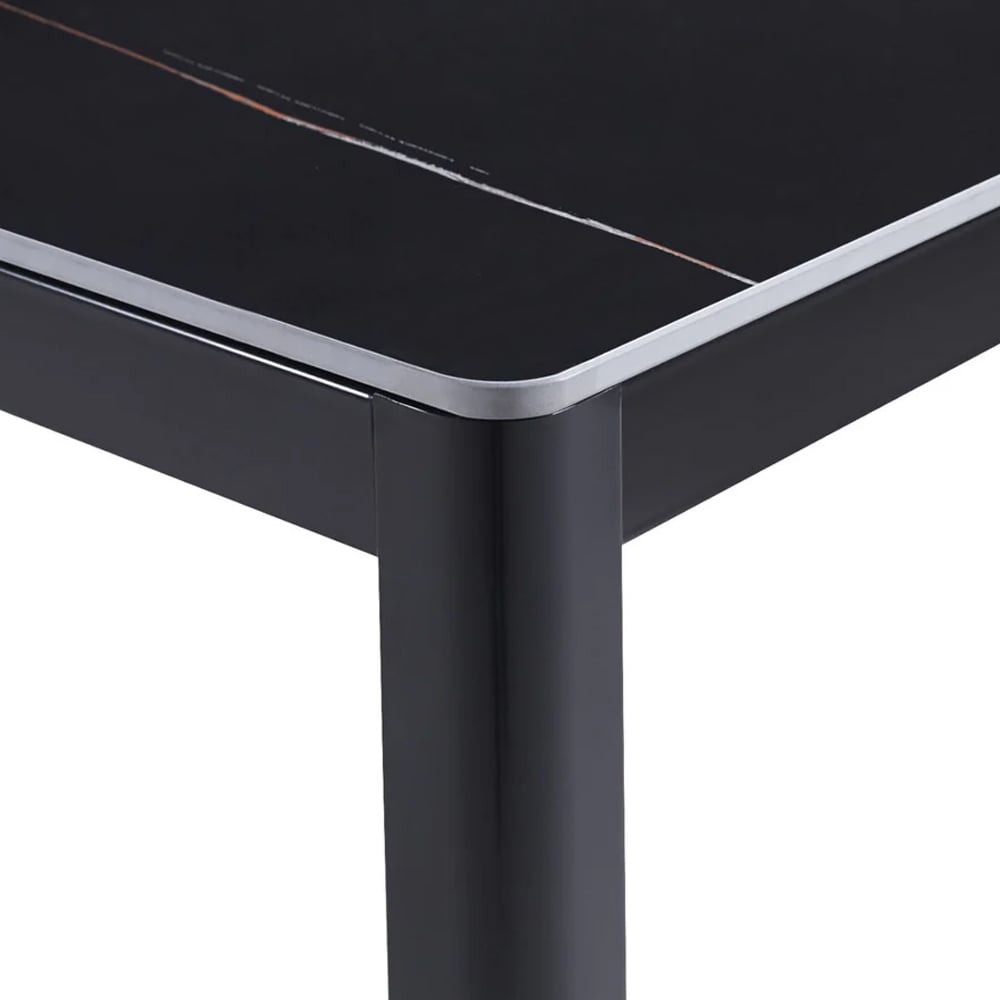 Arta Large Sintered Stone Dining Table In Black