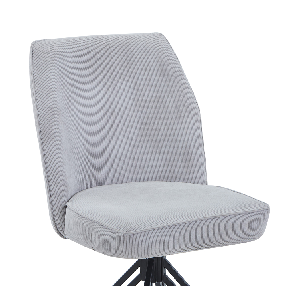 Arta Fabric Dining Chairs In Pair - Light Grey