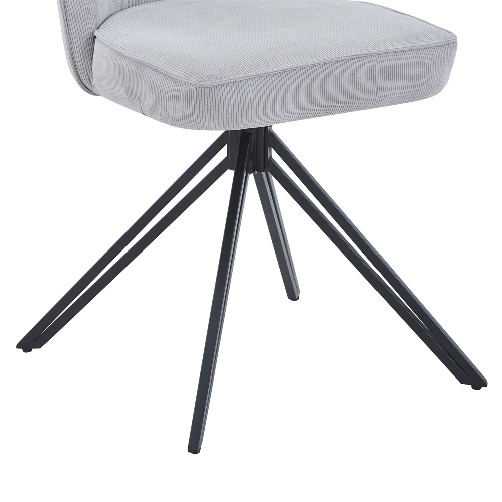 Arta Fabric Dining Chairs In Pair - Light Grey