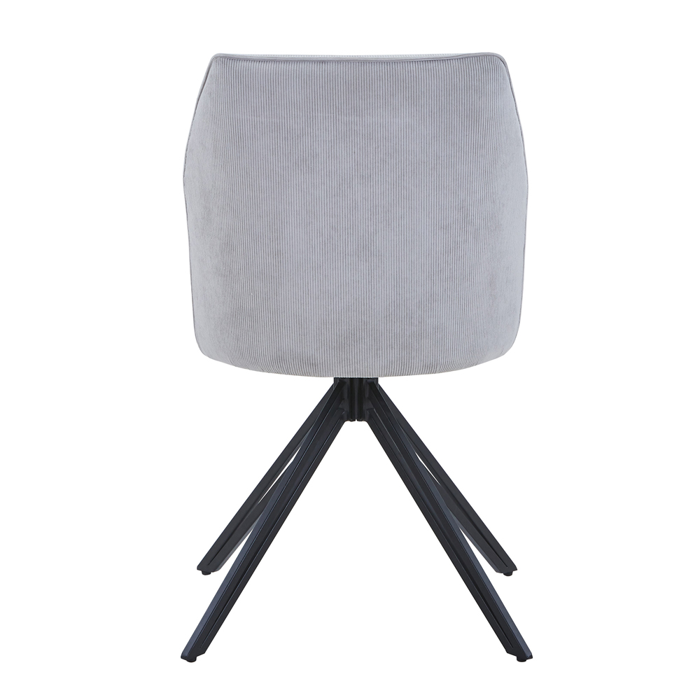Arta Fabric Dining Chairs In Pair - Light Grey