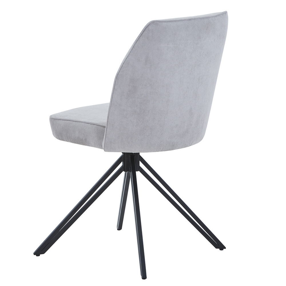 Arta Fabric Dining Chairs In Pair - Light Grey