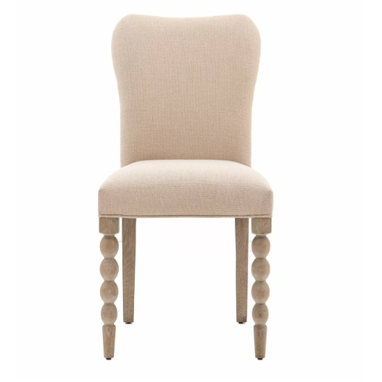Arta Natural Fabric Dining Chairs In Pair