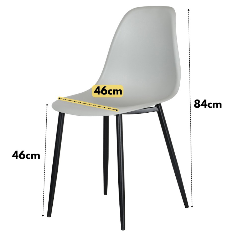Arta Oak Rectangular Wooden Dining Table with 4 Grey Plastic Chairs