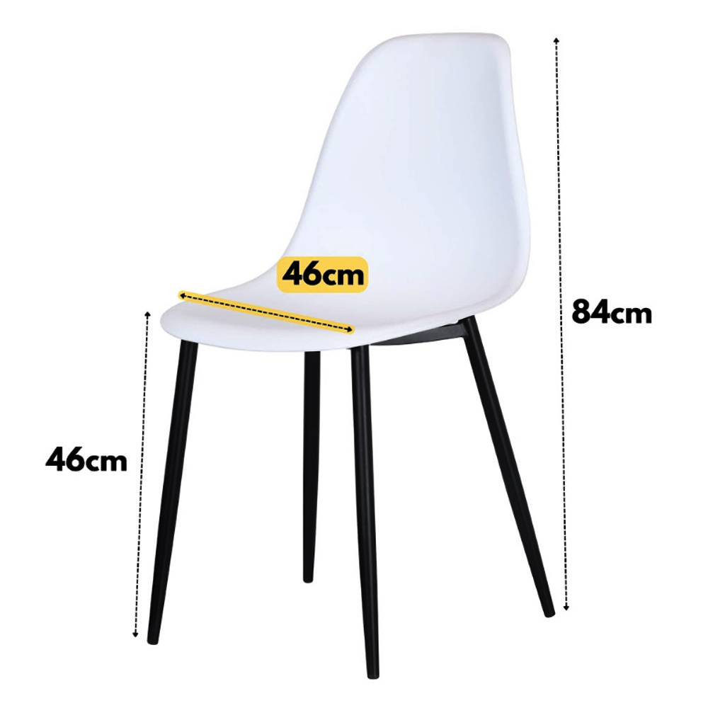 Arta Oak Rectangular Wooden Dining Table with 4 White Plastic Chairs