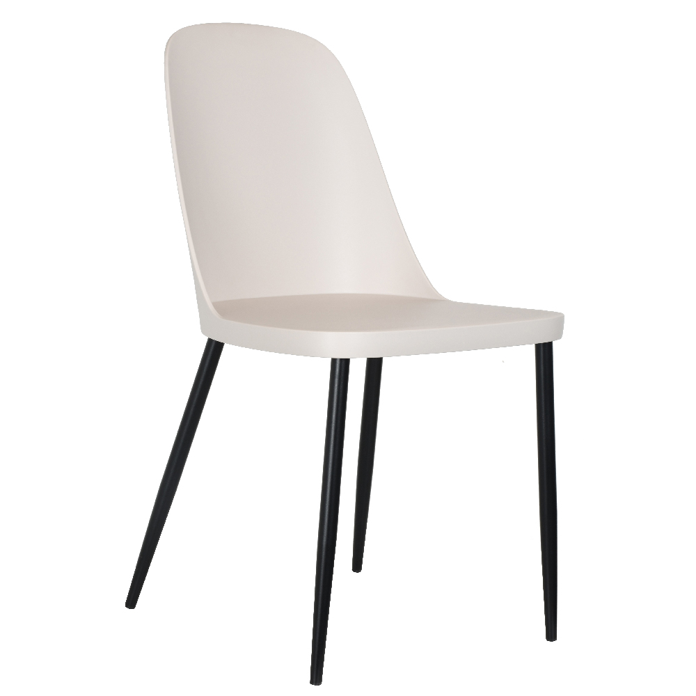 Arta Grey Wooden Dining Table 4 Curve Plastic Calico Chairs