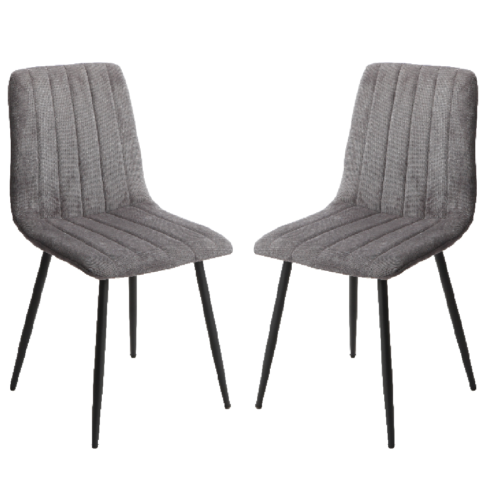 Arta Grey Wooden Dining Table 4 Dark Grey Straight Chairs