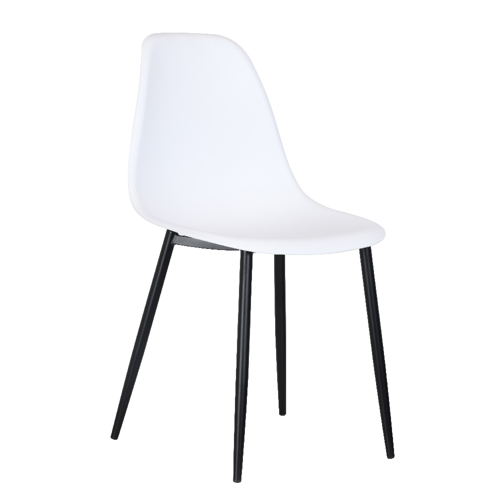 Arta Grey Wooden Dining Table 4 Duo Plastic White Chairs
