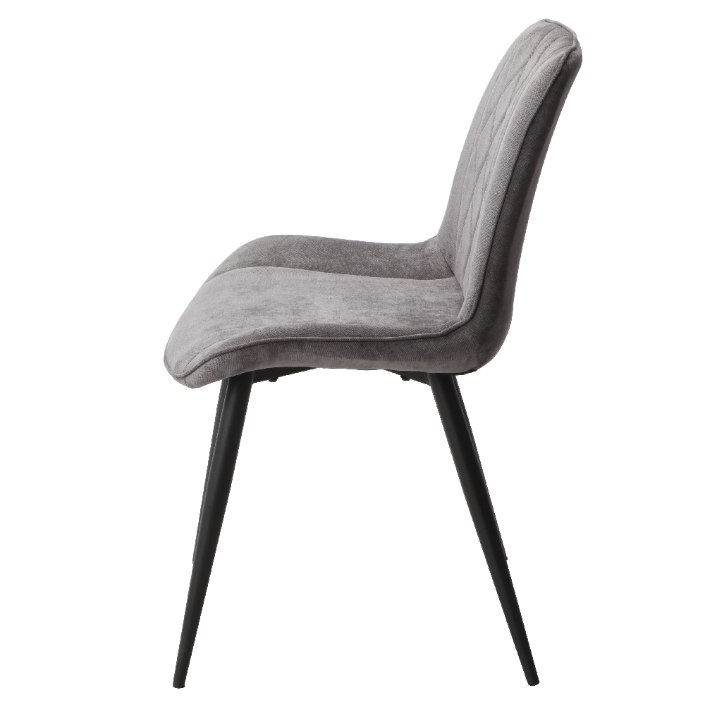 Arta Round Grey Wooden Dining Table 4 Dark Grey Diamond Chairs