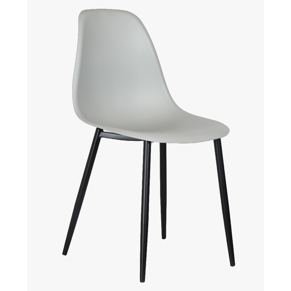 Arta Round Grey Wooden Dining Table 4 Duo Plastic Grey Chairs