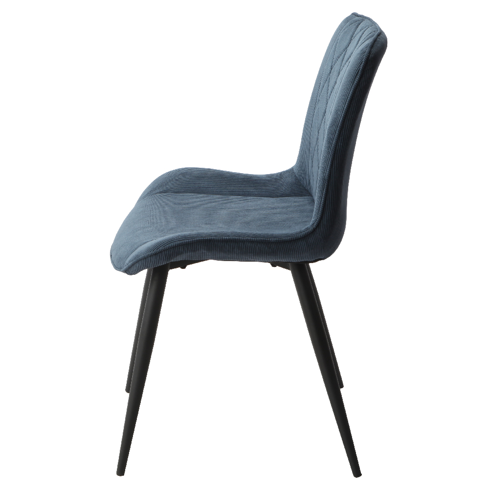Arta Round White Wooden Dining Table 4 Blue Diamond Chairs
