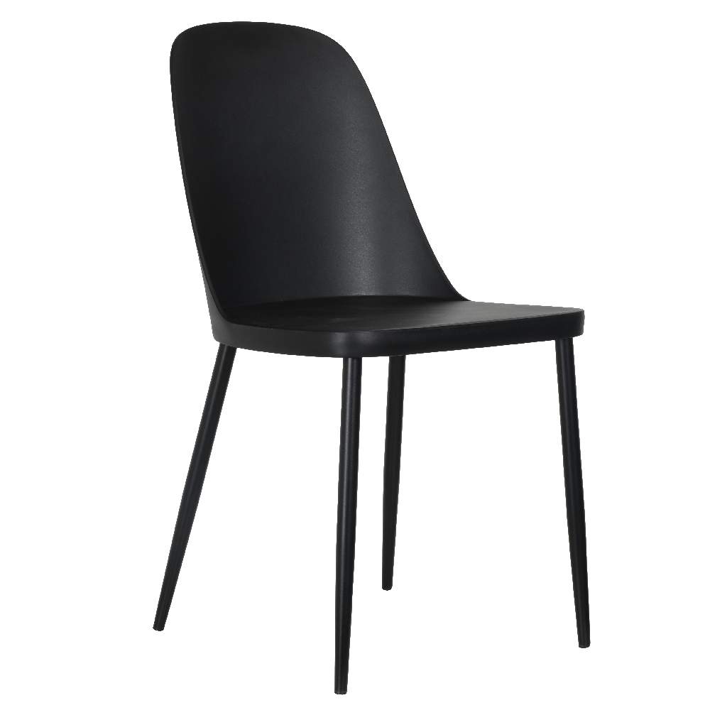 Arta Round White Wooden Dining Table 4 Curve Plastic Black Chairs