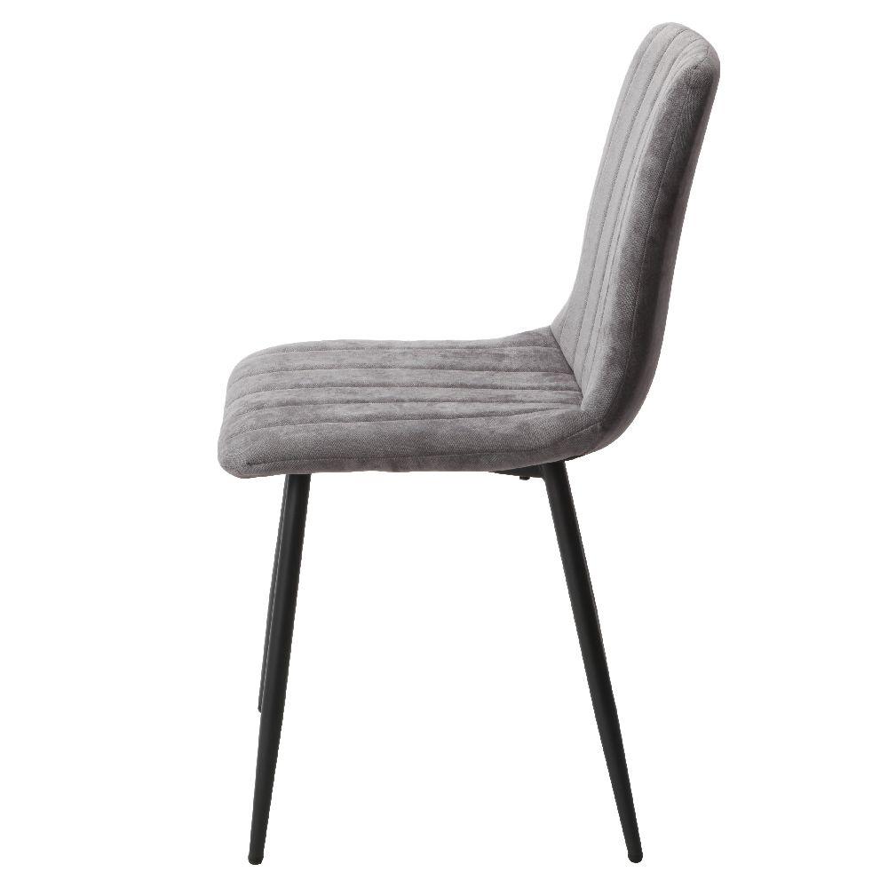 Arta Round White Wooden Dining Table 4 Dark Grey Straight Chairs