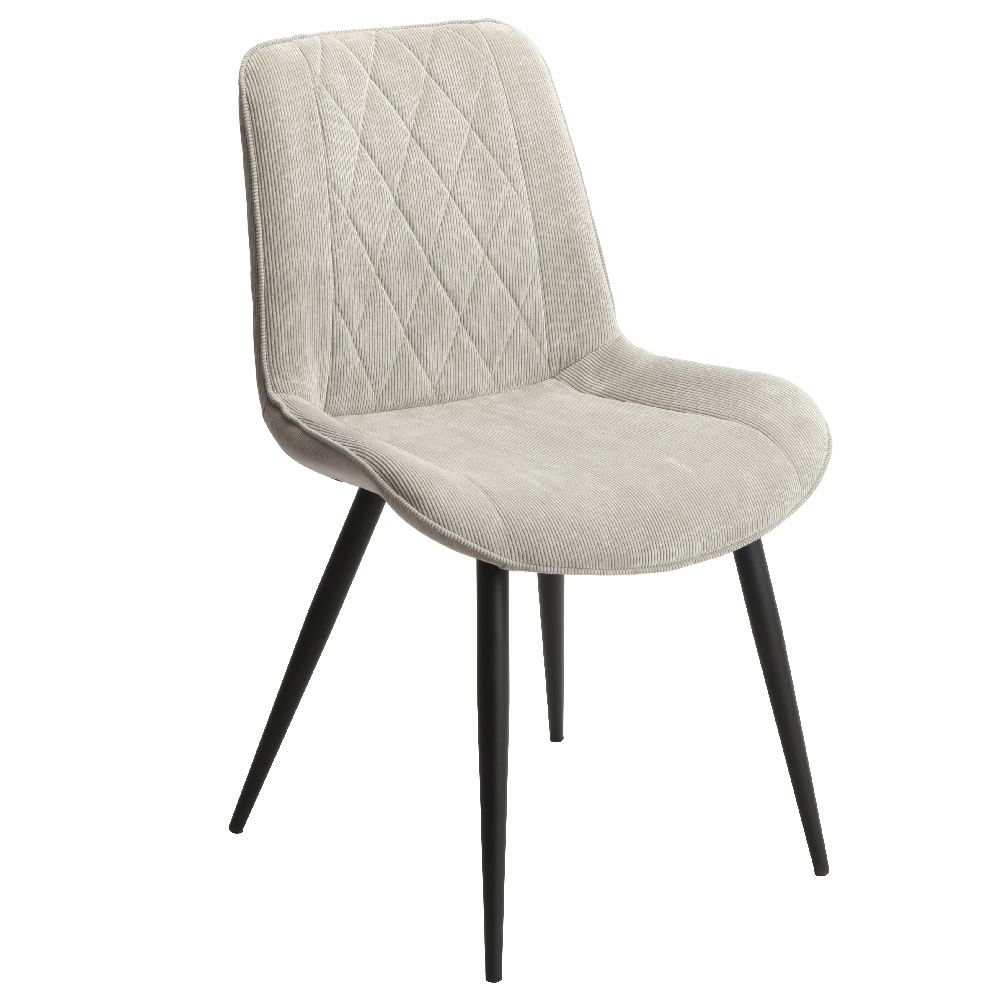 Arta Round White Wooden Dining Table 4 Light Grey Diamond Chairs