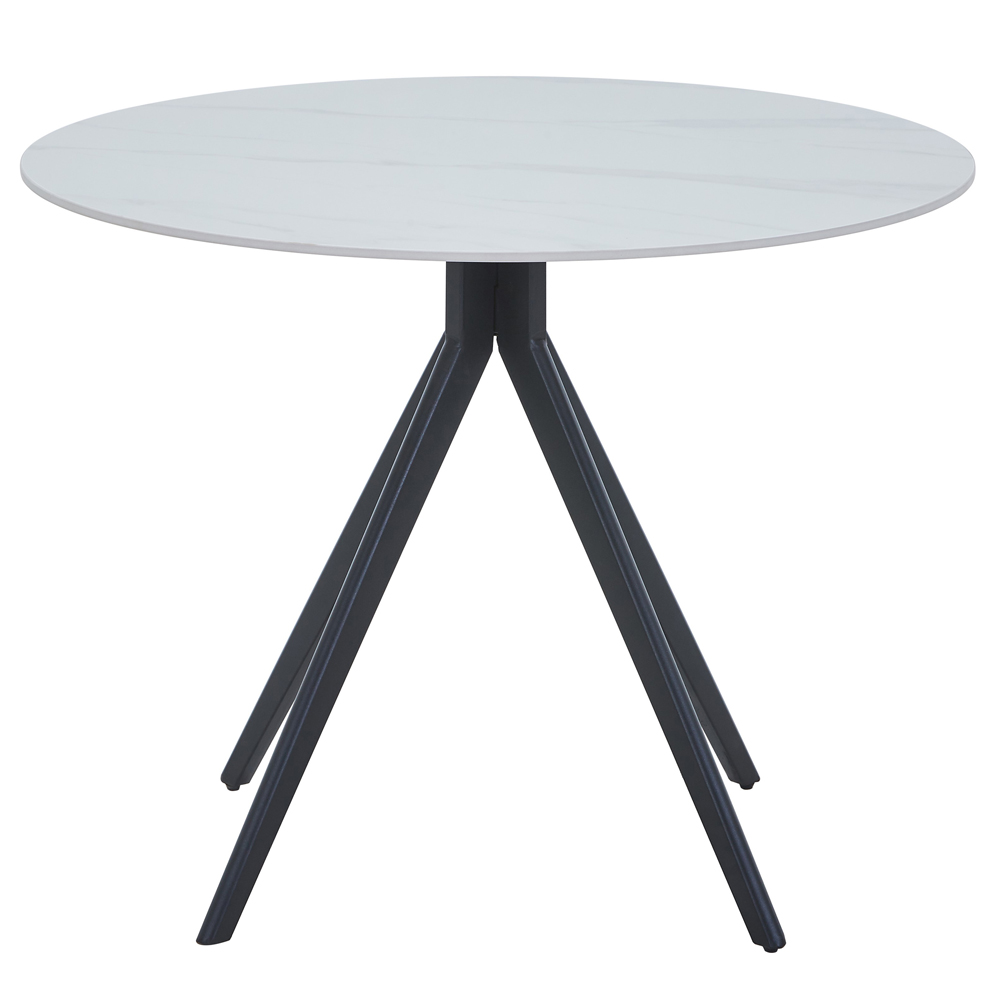 Arta Sintered Stone Round Dining Table - White Gloss