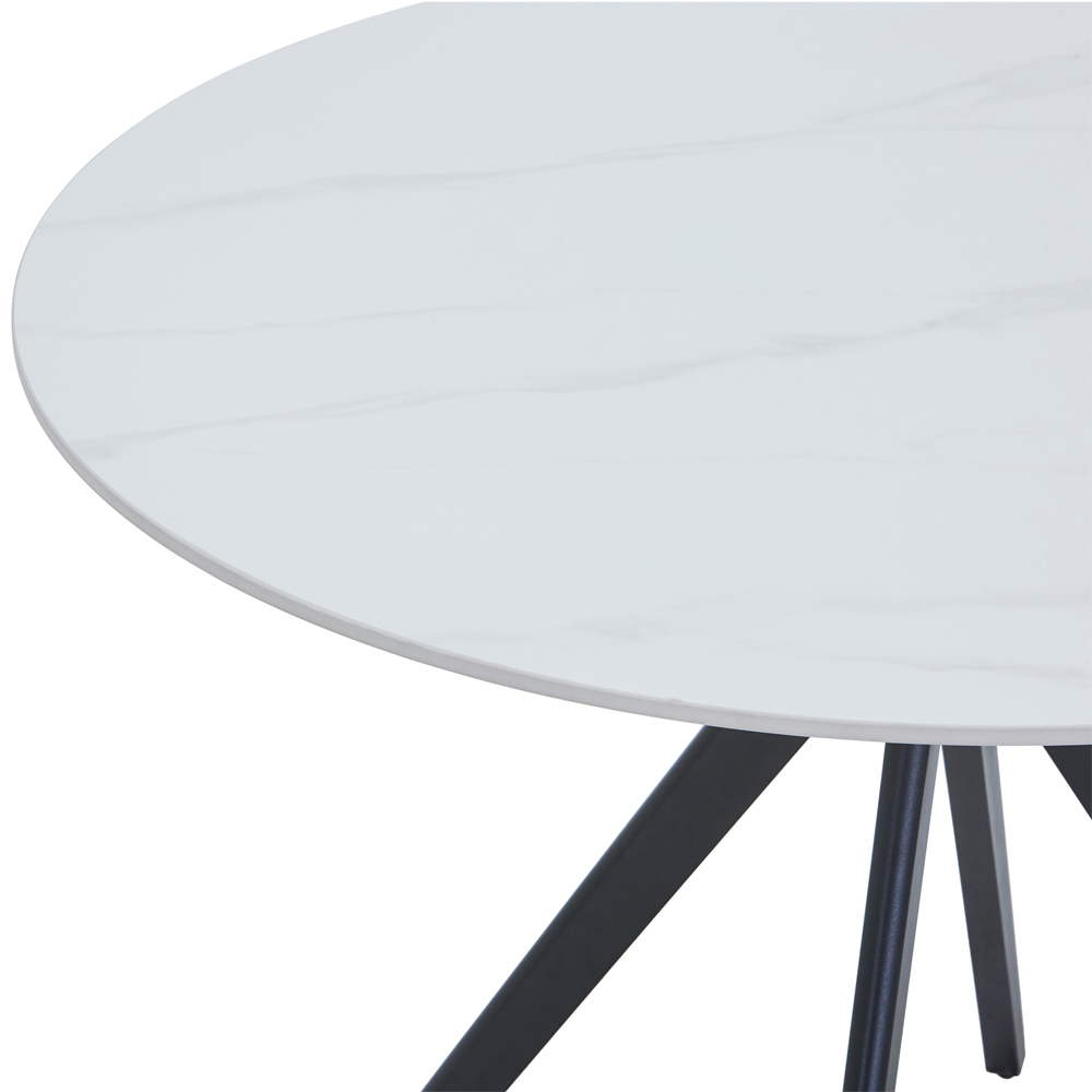 Arta Sintered Stone Round Dining Table - White Gloss