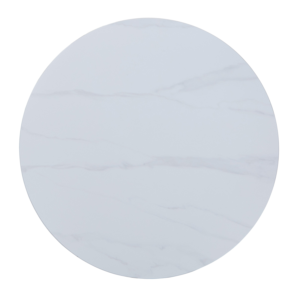 Arta Sintered Stone Round Dining Table - White Gloss