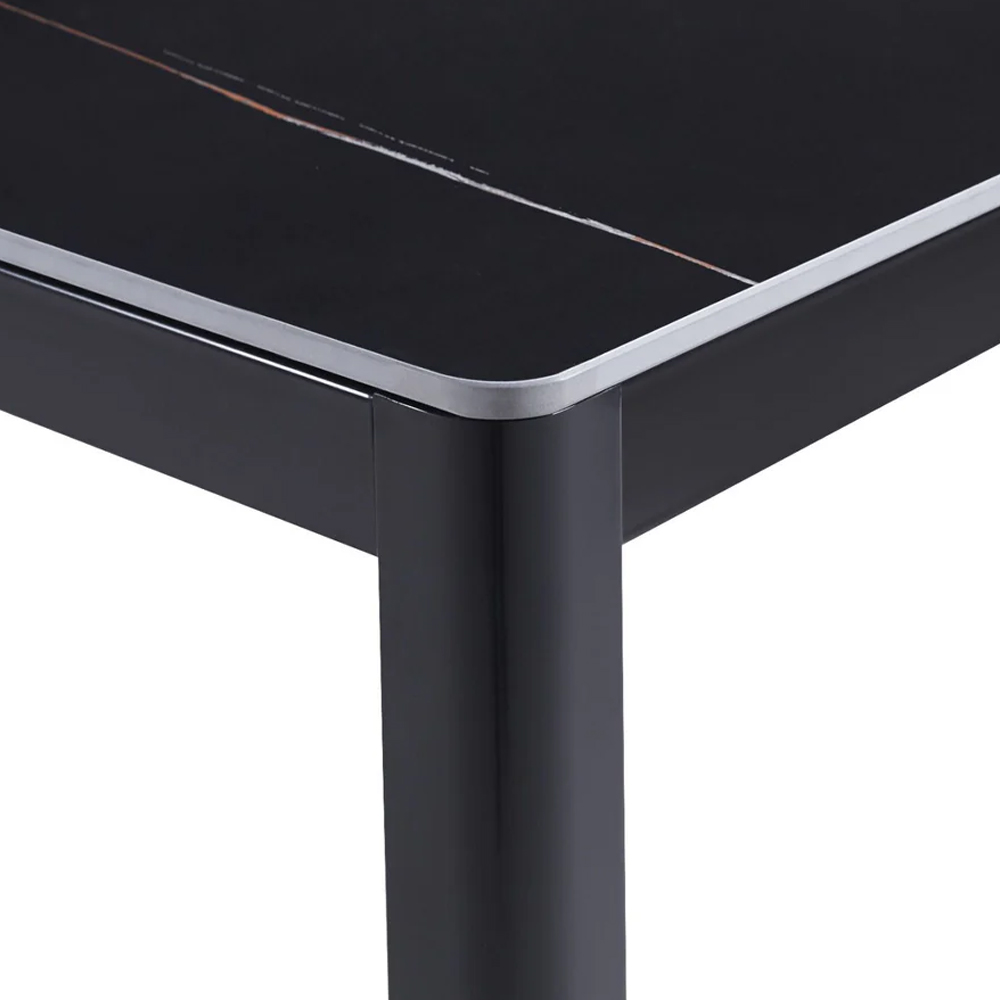 Arta Small Sintered Stone Dining Table In Black