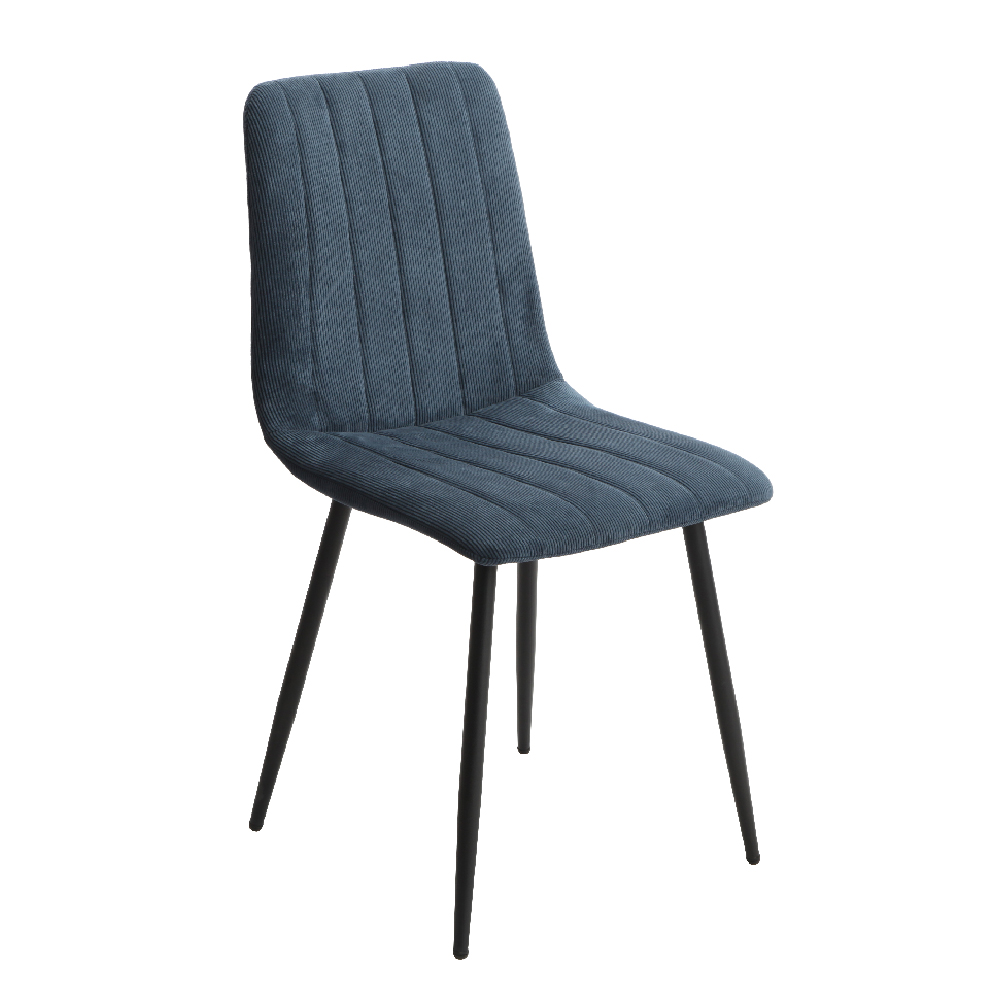 Arta Square Grey Wooden Dining Table 2 Blue Straight Chairs