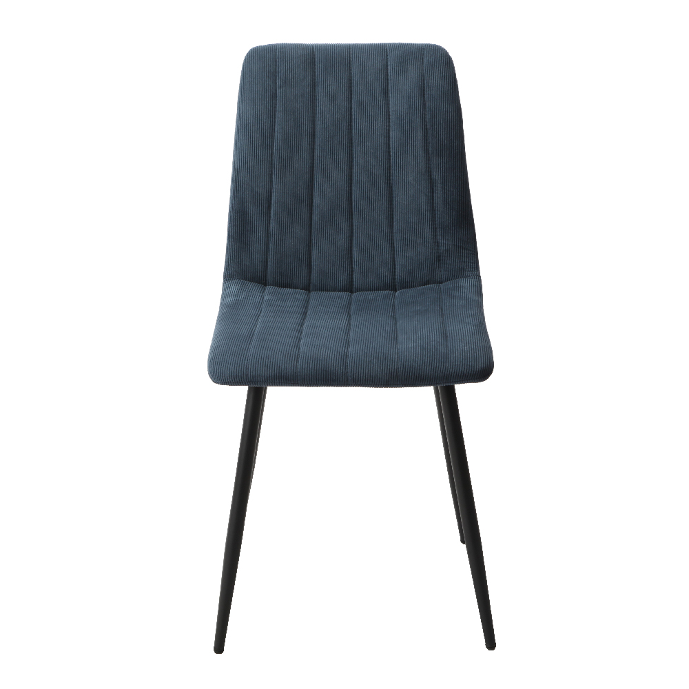 Arta Square Grey Wooden Dining Table 2 Blue Straight Chairs