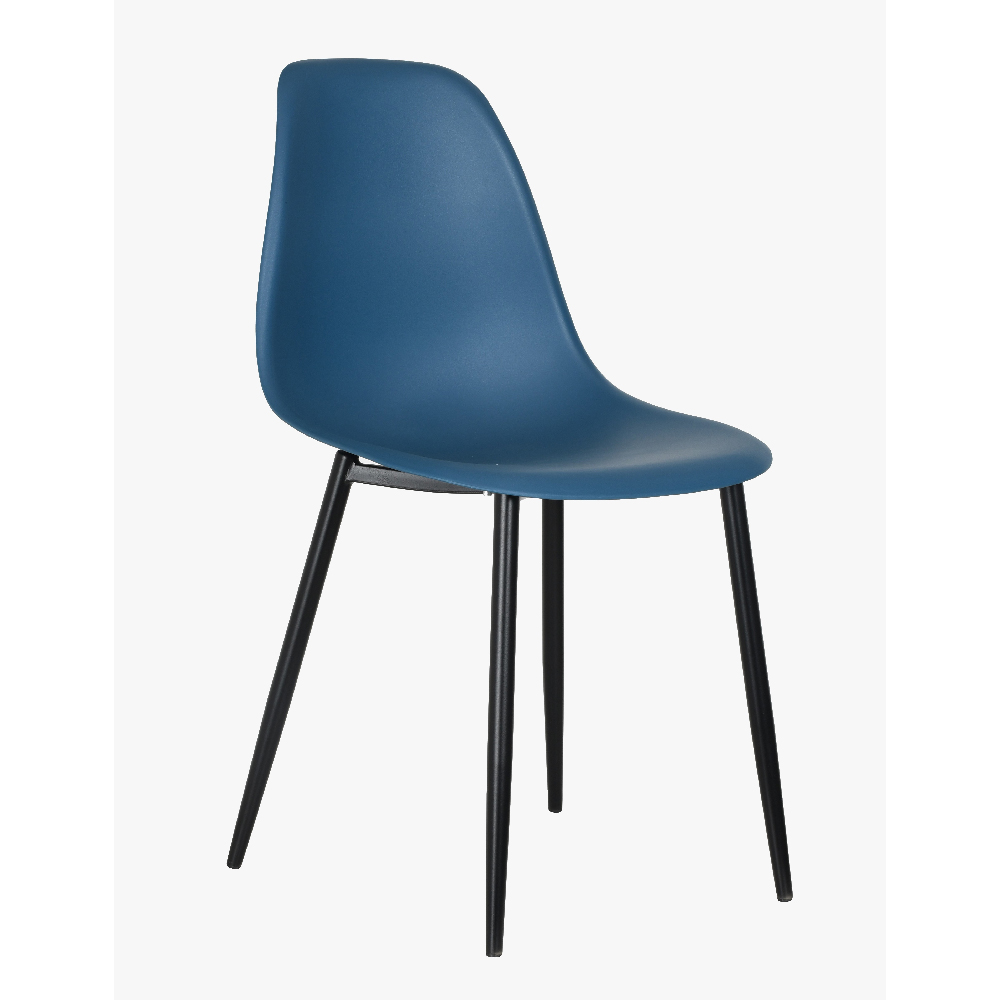 Arta Square Grey Wooden Dining Table 2 Curve Plastic Blue Chairs