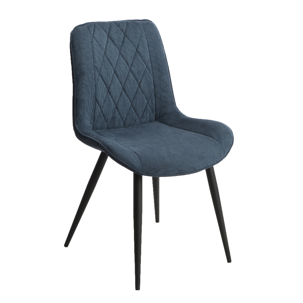 Arta Square Grey Wooden Dining Table 4 Blue Diamond Chairs