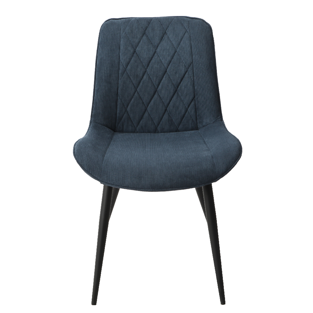 Arta Square Grey Wooden Dining Table 4 Blue Diamond Chairs