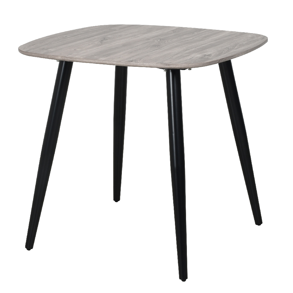 Arta Square Grey Wooden Dining Table 4 Blue Diamond Chairs