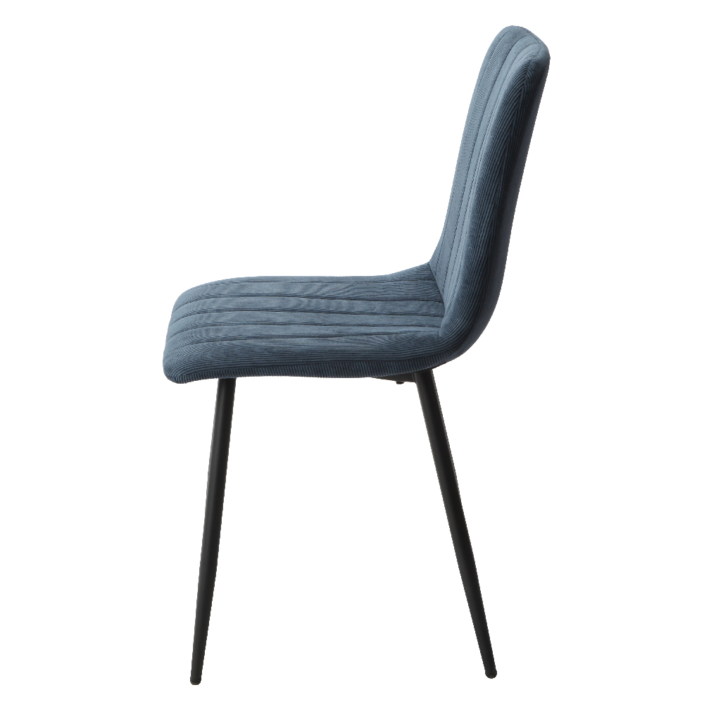 Arta Square Grey Wooden Dining Table 4 Blue Straight Chairs