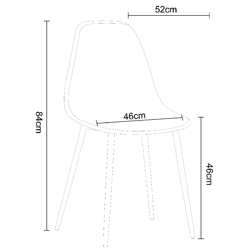 Arta Square Grey Wooden Dining Table 4 Curve Plastic Calico Chairs