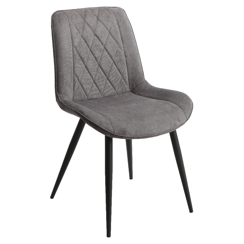 Arta Square Grey Wooden Dining Table 4 Dark Grey Diamond Chairs