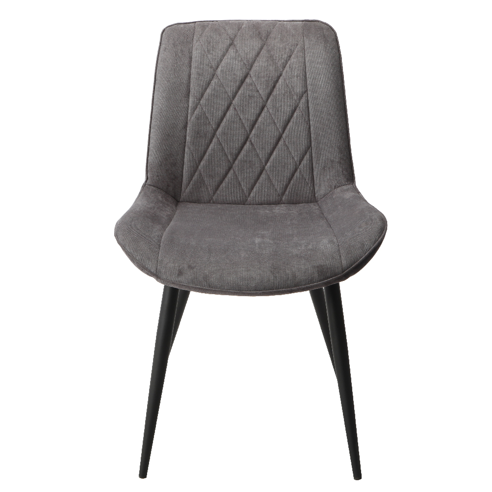 Arta Square Grey Wooden Dining Table 4 Dark Grey Diamond Chairs