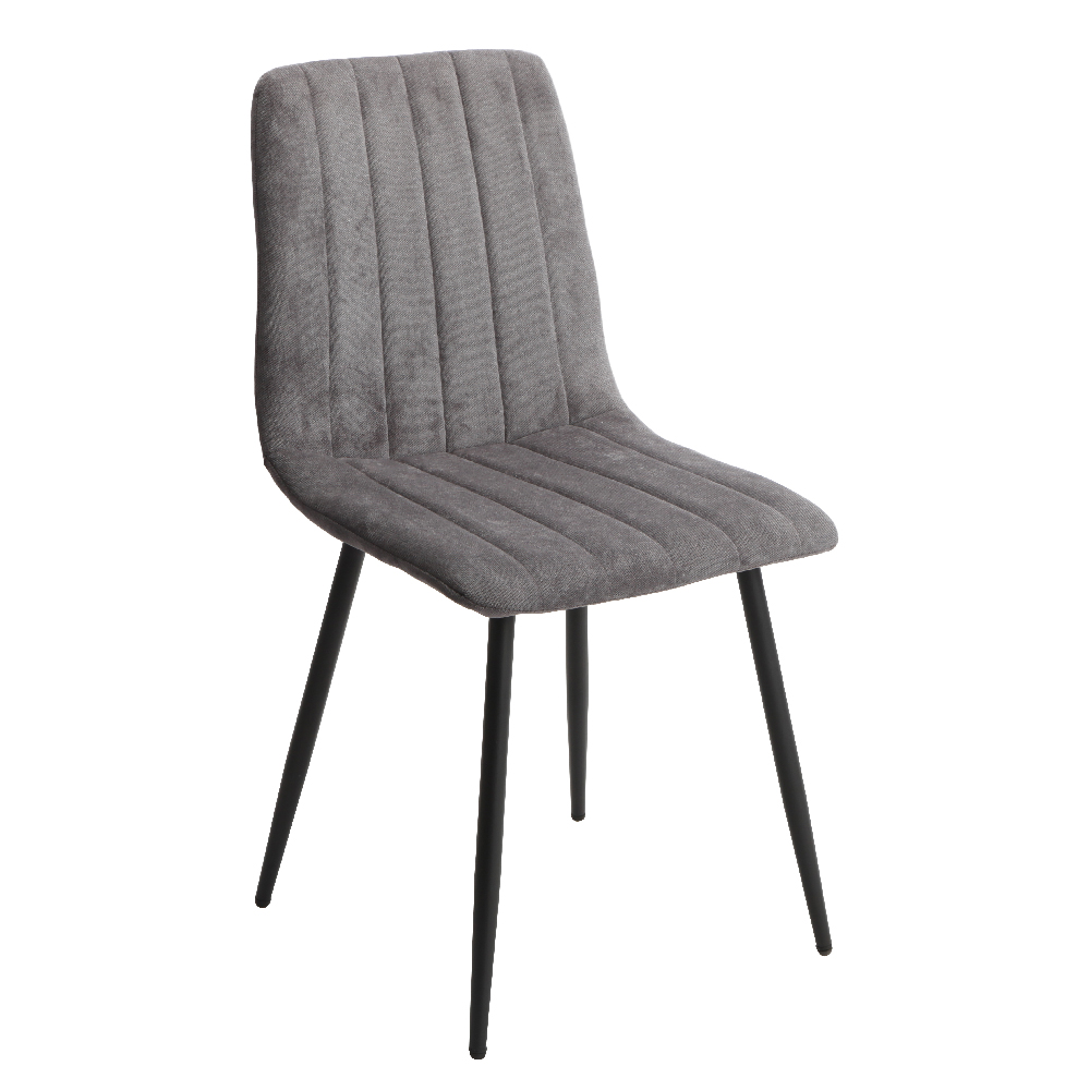 Arta Square Grey Wooden Dining Table 4 Dark Grey Straight Chairs