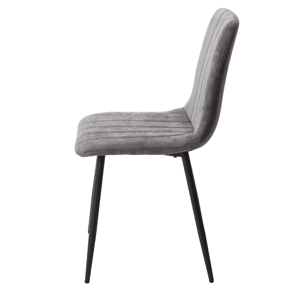 Arta Square Grey Wooden Dining Table 4 Dark Grey Straight Chairs