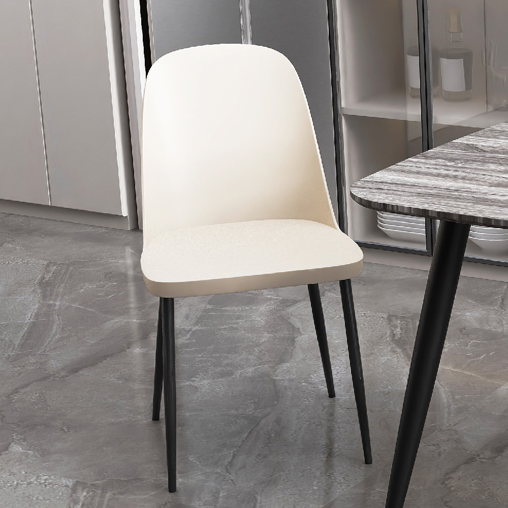 Arta Square Grey Wooden Dining Table 4 Duo Plastic Calico Chairs