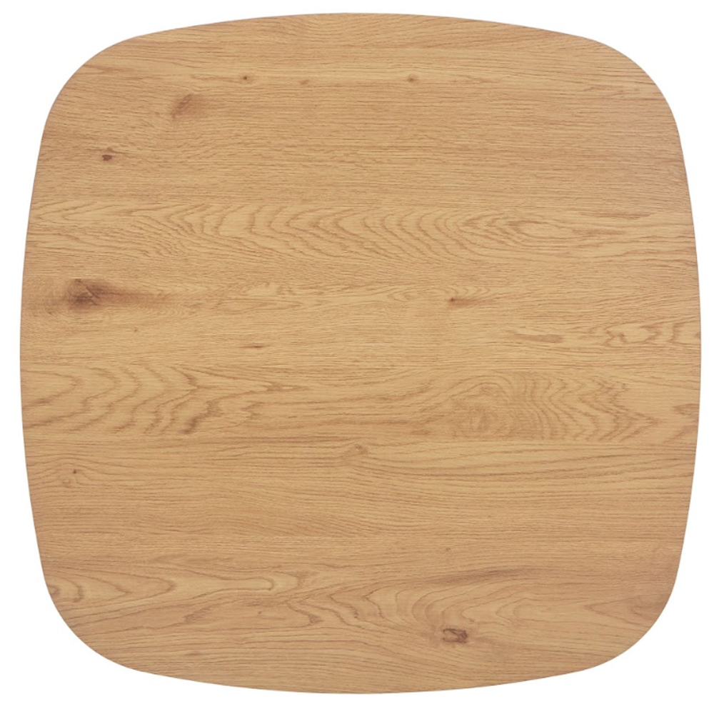 Arta Square Oak Wooden Dining Table with 2 Blue Diamond Stitch Fabric Chairs