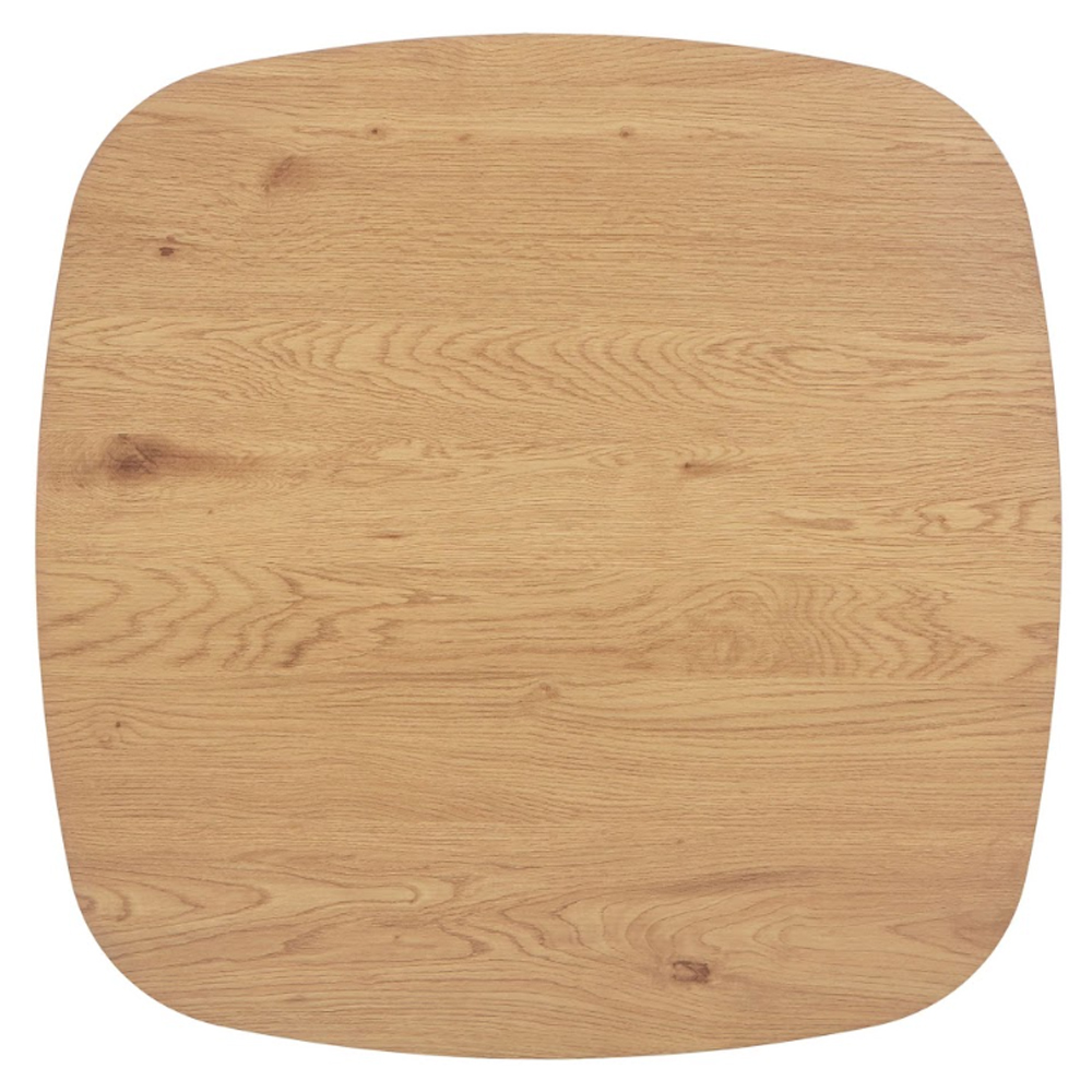 Arta Square Oak Wooden Dining Table with 2 Light Grey Plastic Chairs