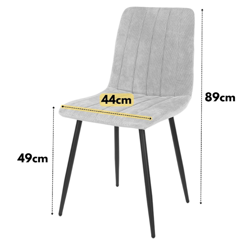 Arta Square Oak Wooden Dining Table with 2 Light Grey Straight Stitch Fabric Chairs