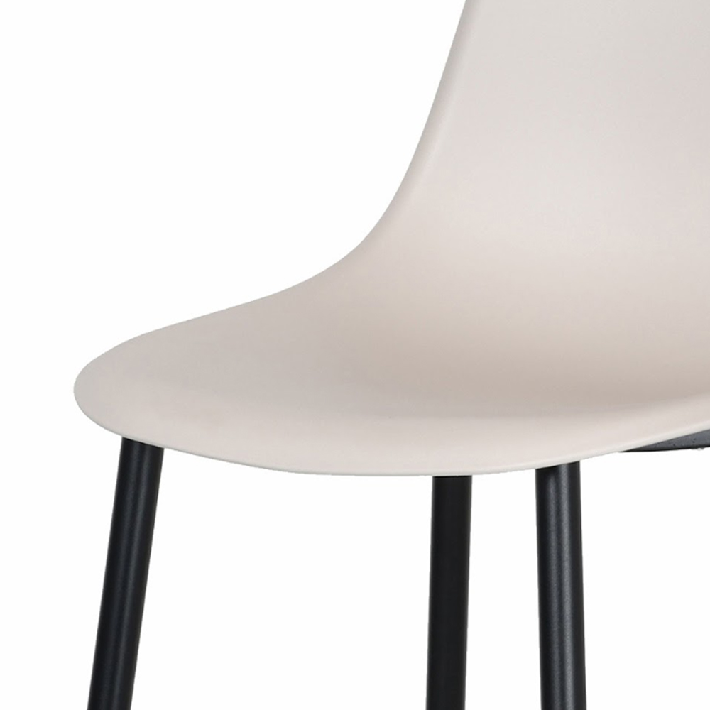 Arta Square Oak Wooden Dining Table with 4 Calico Plastic Chairs