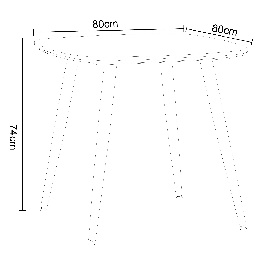 Arta Square White Wooden Dining Table 2 Curve Plastic Black Chairs