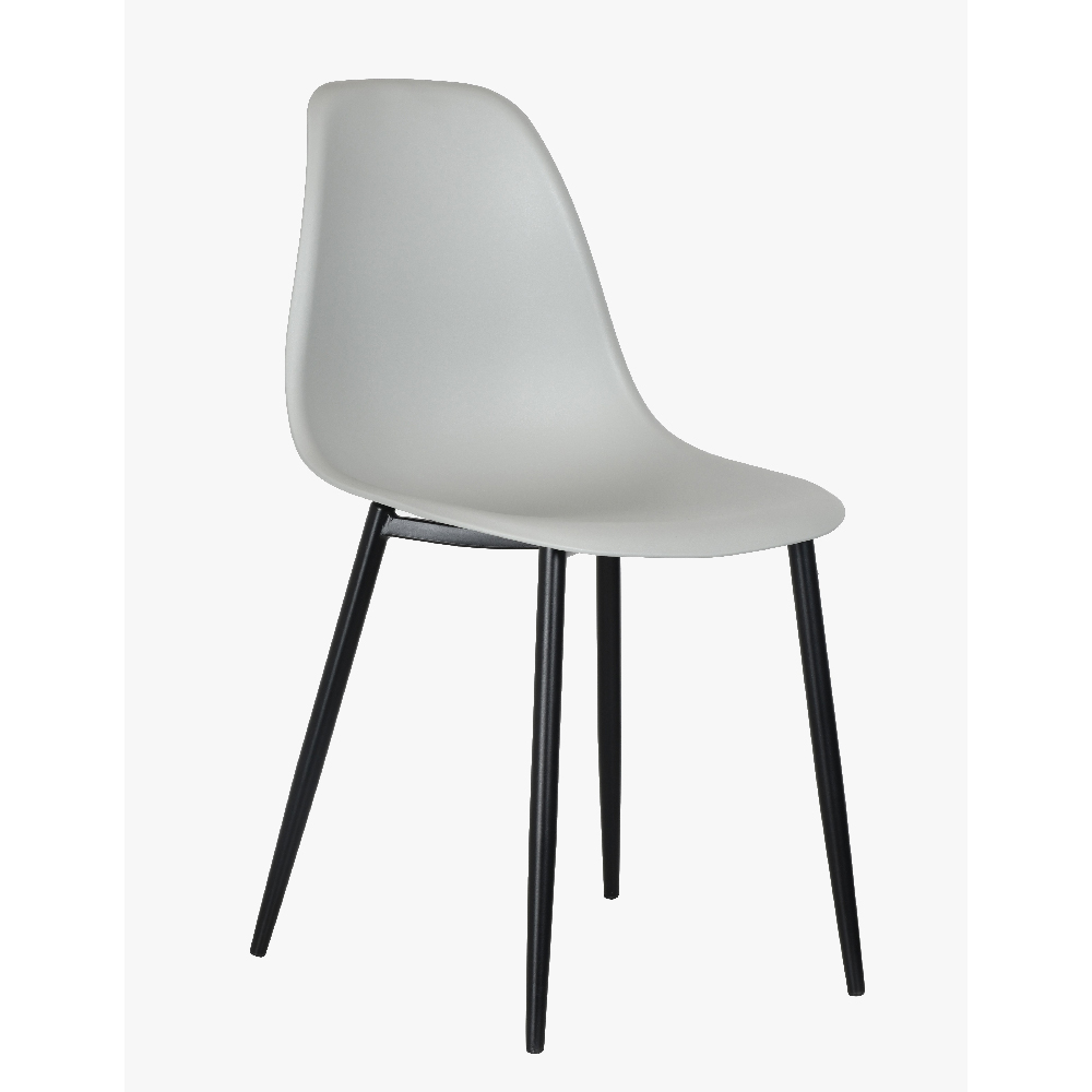 Arta Square White Wooden Dining Table 2 Duo Plastic Grey Chairs