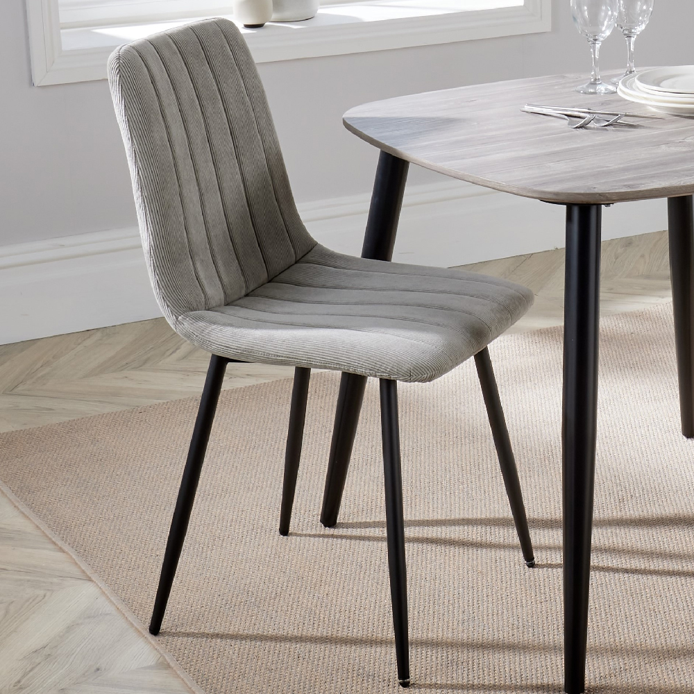 Arta Square White Wooden Dining Table 2 Light Grey Straight Chairs