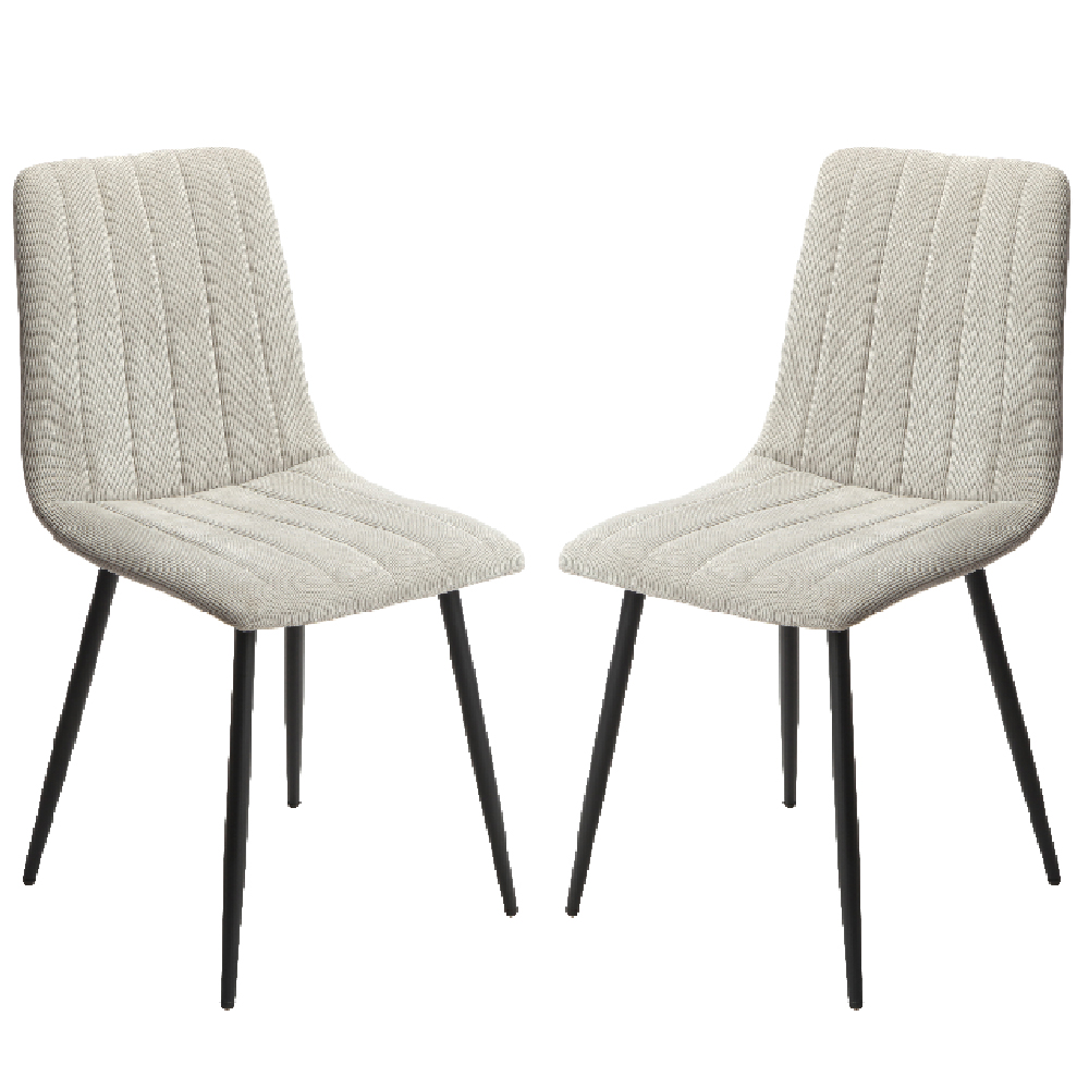 Arta Square White Wooden Dining Table 2 Light Grey Straight Chairs