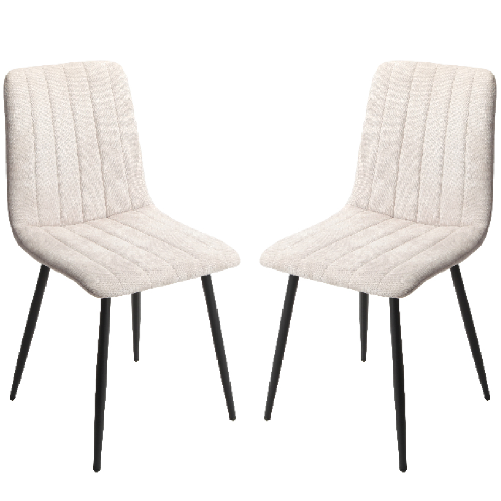 Arta Square White Wooden Dining Table 2 Natural Straight Chairs