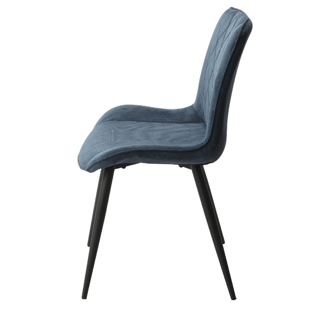 Arta Square White Wooden Dining Table 4 Blue Diamond Chairs