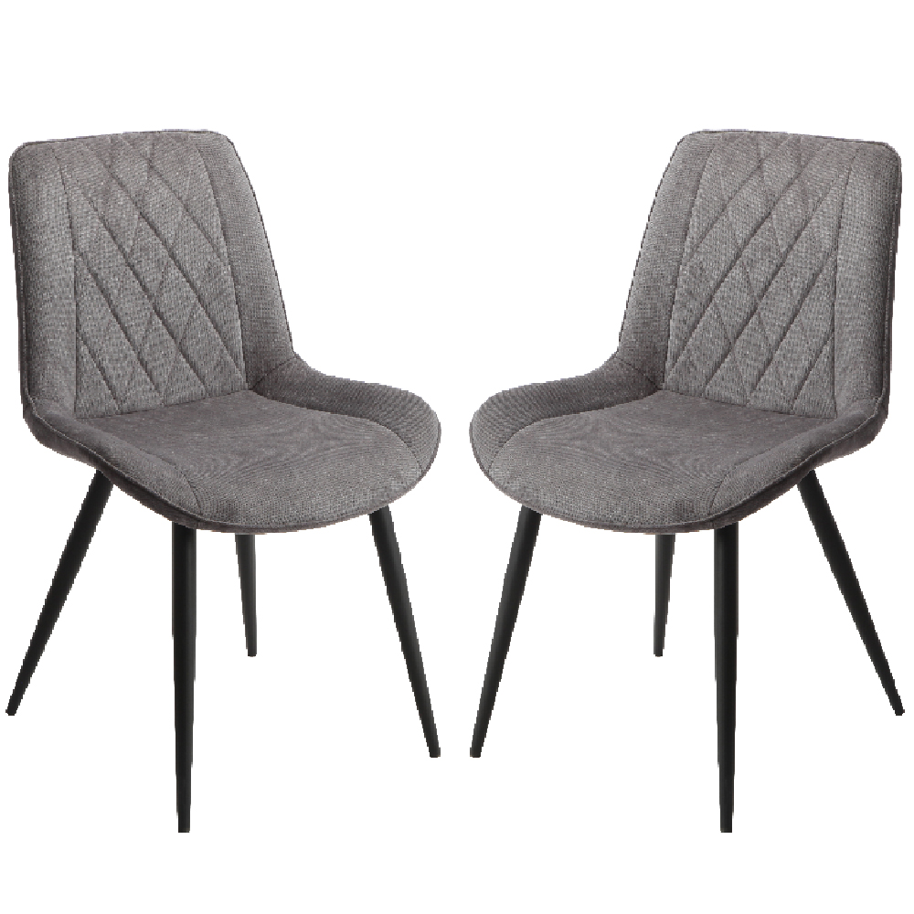 Arta Square White Wooden Dining Table 4 Dark Grey Diamond Chairs