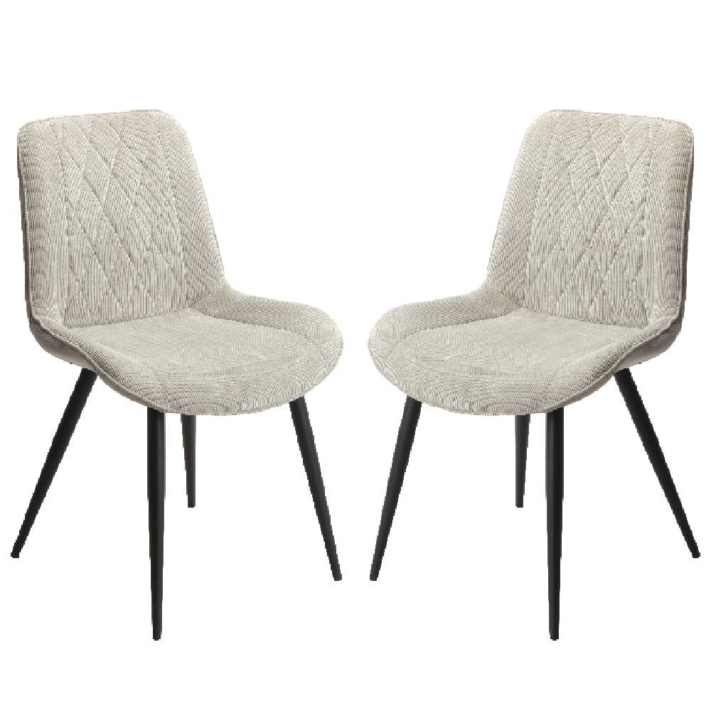 Arta Square White Wooden Dining Table 4 Light Grey Diamond Chairs