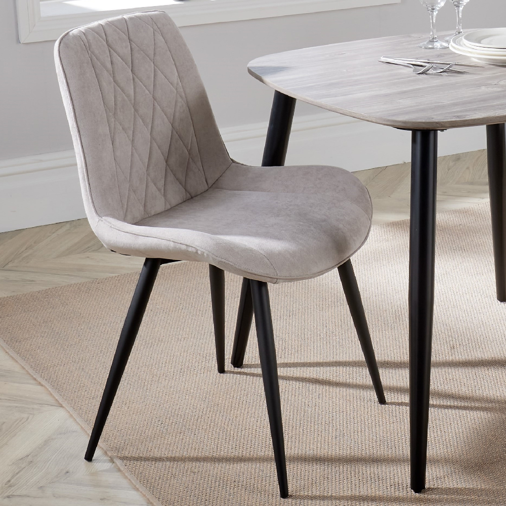 Arta Square White Wooden Dining Table 4 Natural Diamond Chairs