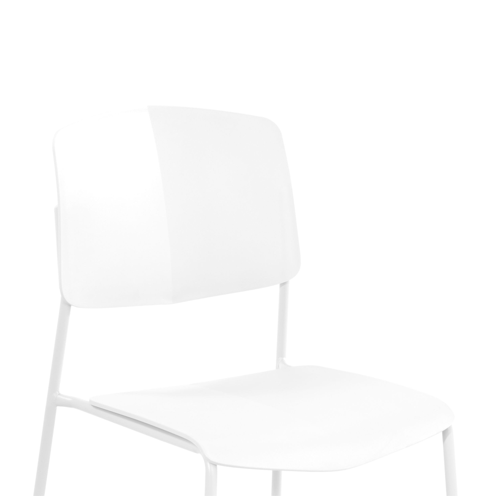 Arta White Straight Plastic Dining Chairs - Pair